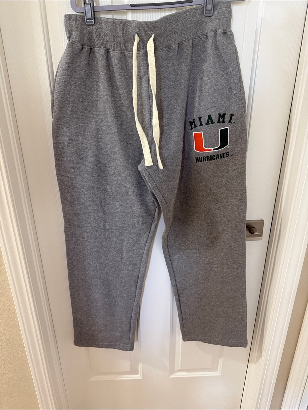 Miami Hurricanes Gray Logo Sweatpants with Drawstring